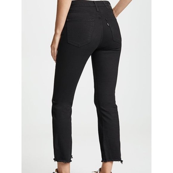 LEVI'S Mile High Crop Flare Black Jeans - Picture 2 of 6
